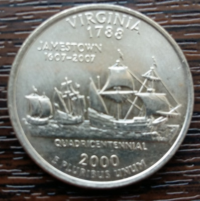 (M2333) MONEDA SUA - QUARTER DOLLAR 2000, LIT. D - VIRGINIA foto