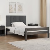 Cumpara ieftin Tăblie de pat pentru perete, gri, 127,5x3x60 cm, lemn masiv pin