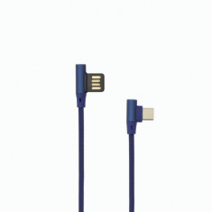 Cablu USB A tata 90? la USB C tata 90?, 1.5 m Albastru- SBOX foto