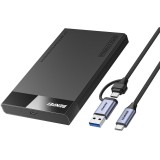 Rack Benfei pentru HDD / SSD SATA 2.5inch, USB-A / USB-C, Negru