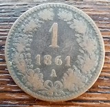(M1458) MONEDA AUSTRIA - 1 KREUZER 1861, LIT A (MONETARIA VIENA), FRANZ JOSEPH