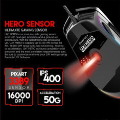 Mouse Gaming Fantech UX1 HERO Ultimate RGB, 16000 DPI, pixart 3389 sensor foto