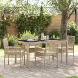 Cumpara ieftin Set de masă pentru grădină 5 pcs Bej Rattan poli