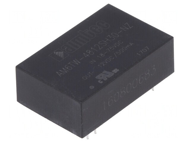 Convertor DC/DC 6W 18-75V la 12V 500mA DIP24