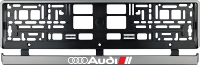 Set 2 bucati, suport numar inmatriculare argintiu Audi II foto