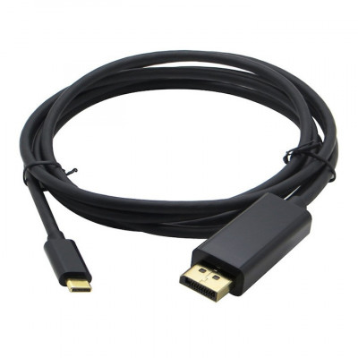 Cablu convertor USB-C 3.1 Type C la Displayport compatibil laptop Apple MacBook Pro / Air, telefon Samsung S8 S9 Note 9, Huawei, 4K x 2K, lungime 3m, foto