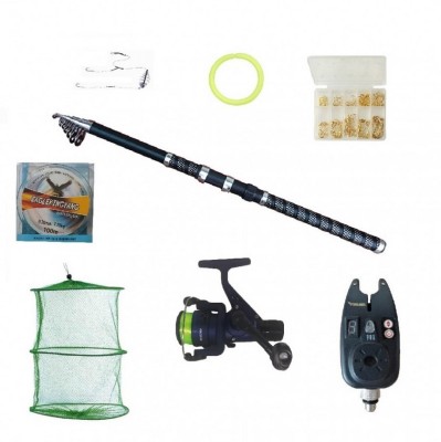 Set pescuit sportiv cu lanseta Ultra Carp 3m, mulineta dpr200, guta 0,30mm, senzor si accesorii foto