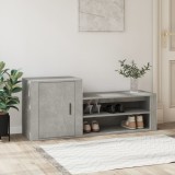 vidaXL Pantofar, gri beton, 130x35x54 cm, lemn compozit