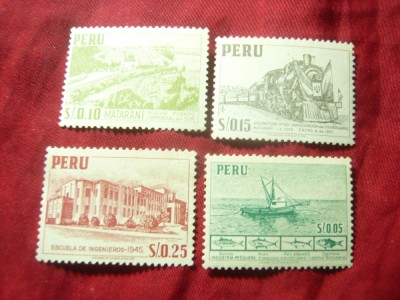 4 Timbre Peru 1945-1951 - Vederi foto