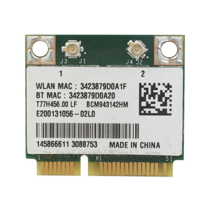 168.Modul/Placa retea wifi wireless wifi laptop BCM943142HM