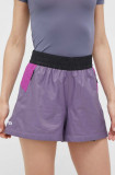 The North Face pantaloni scurți outdoor TNF X culoarea violet, modelator, high waist