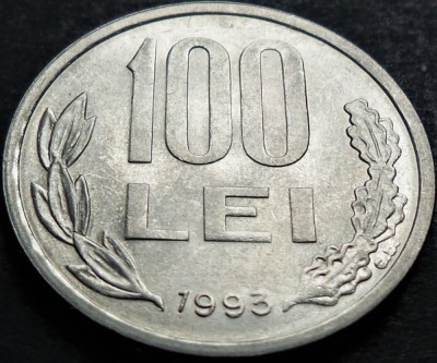 Moneda 100 LEI - ROMANIA, anul 1993 *cod 4496 - excelenta foto