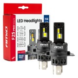 Becuri auto LED AMiO F25 PRO Black Edition H4 H19 Full Canbus pentru faruri, 70W, 12/24V, 5540 lm, 6000K, lumina alba, E9 ECE R10