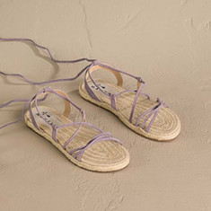 Manebi sandale din piele intoarsa Lace-Up Sandals femei, culoarea violet, P 7.4 Y0