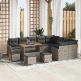 vidaXL Set de canapele pentru grădină 13 pcs Gri poliratan