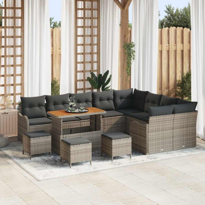 vidaXL Set de canapele pentru grădină 13 pcs Gri 110 x 55 x 71 cm 3364263