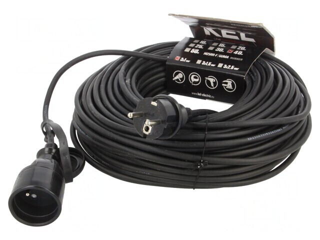 Prelungitor alimentare negru 40m 10A