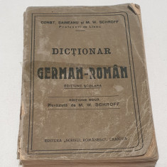 Carte veche de colectie anii 1910-1920 Dictionar German - Roman - M.W. Schroff