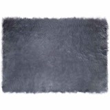 vidaXL Covor Faux din L&acirc;nă de oaie Antracit 120 x 170 cm Poliester 42021592