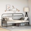 VidaXL Cadru de pat de zi cu headboard Negru 90 x 190 cm Oțel 42002637