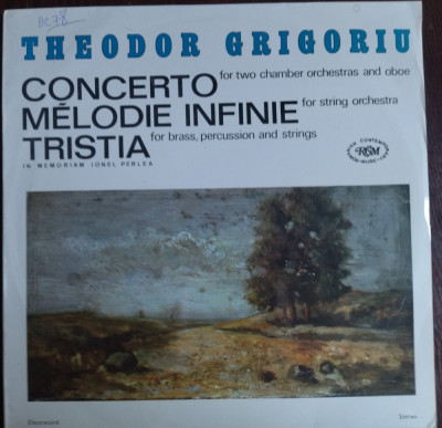 DISC LP RCM: THEODOR GRIGORIU: CONCERTO/MELODIE INFINIE/TRISTIA ST-ECE02819/1985 foto