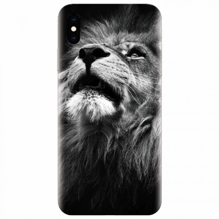 Husa silicon pentru Apple Iphone X, Majestic Lion Portrait