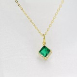 Colier Din Argint Auriu and Verde Arg390F, Argintboutique