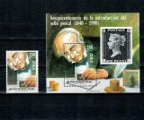 Chile 1990 - Aniversare Penny Black, timbru pe timbru, serie si colita neuzata