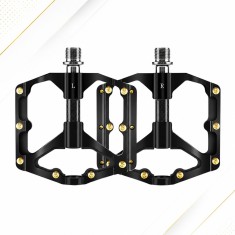 Set 2 Pedale pentru Bicicleta SPD/MTB/BMX, Rulment triplu, Aluminiu, Anti-alunecare, Black/Gold