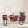 VidaXL Scaune de bucătărie, 4 buc., roșu vin, material textil 3315323