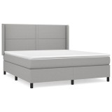 Cumpara ieftin Pat continental, gri deschis, 180x200 cm, material textil