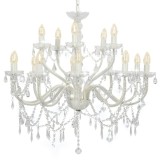 Candelabru cu 2 r&acirc;nduri, alb, becuri 15 x E14