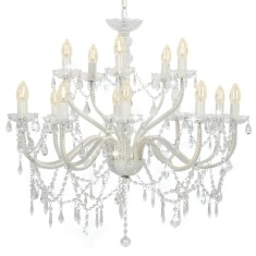 Gossi candelabru cu 2 randuri, alb, becuri 15 x e14