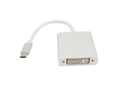 Adaptor tip C 3.1 la DVI, 15 cm, pentru laptop, Macbook, iMac, alb