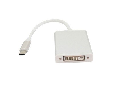 Adaptor tip C 3.1 la DVI, 15 cm, pentru laptop, Macbook, iMac, alb foto