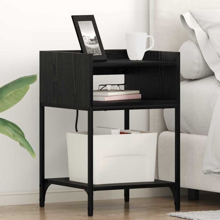 Noptiere 2 pcs Stejar negru 40 x 40 x 61 cm Lemn compozit