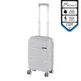 Valiză de cabină Leziter TraveLux Voyager, 55x40x20 cm, Carcasă Rigidă, Plastic PP, Gri
