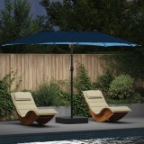 vidaXL Parasol de Grădină Albastru azur 385 x 209 x 244 cm Poliester 42003290