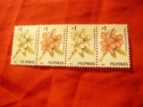 Straif Filipine 1991 - Flori , 4 val. fara guma