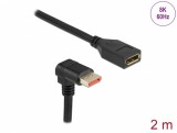 Cablu prelungitor Displayport 8K60Hz/4K240Hz HDR unghi jos/drept T-M 2m, Delock 87091