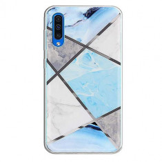 Husa Telefon Plastic+Silicon Samsung Galaxy A10 a105 Marble Light Blue