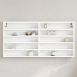 Gossi dulap cu vitrina, alb, 100x8,5x50 cm, lemn prelucrat