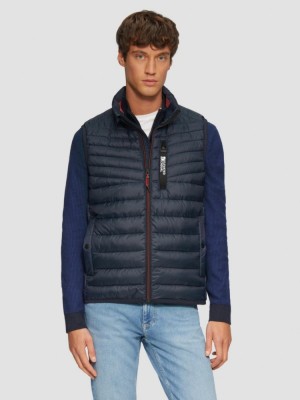 Vesta matlasata fara gluga, barbati, croiala Regular fit, Bleumarin, S foto