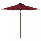Umbrela soare gradina stalp din otel rosu bordo 225x225x212 cm
