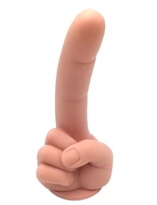Dildo Forefinger Dildo, Baza cu Ventuza, Silicon Lichid, Natural, 19 cm, Passion Labs foto