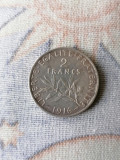 FRANȚA 2 FRANCI 1916 Argint 1, Europa