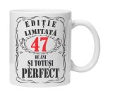 Cana alba personalizata &quot;editie limitata&quot;, 47 ani, INOVATIX&reg;. 330ml