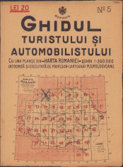 Ghidul turistului si automobilistului harta nr 5 Satu Mare 1936 foto