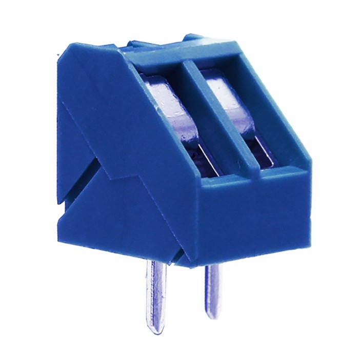 Conector 2borne surub PCB 5mm 45grd