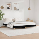 Cadru de pat negru 180x200 cm din lemn prelucrat, vidaXL